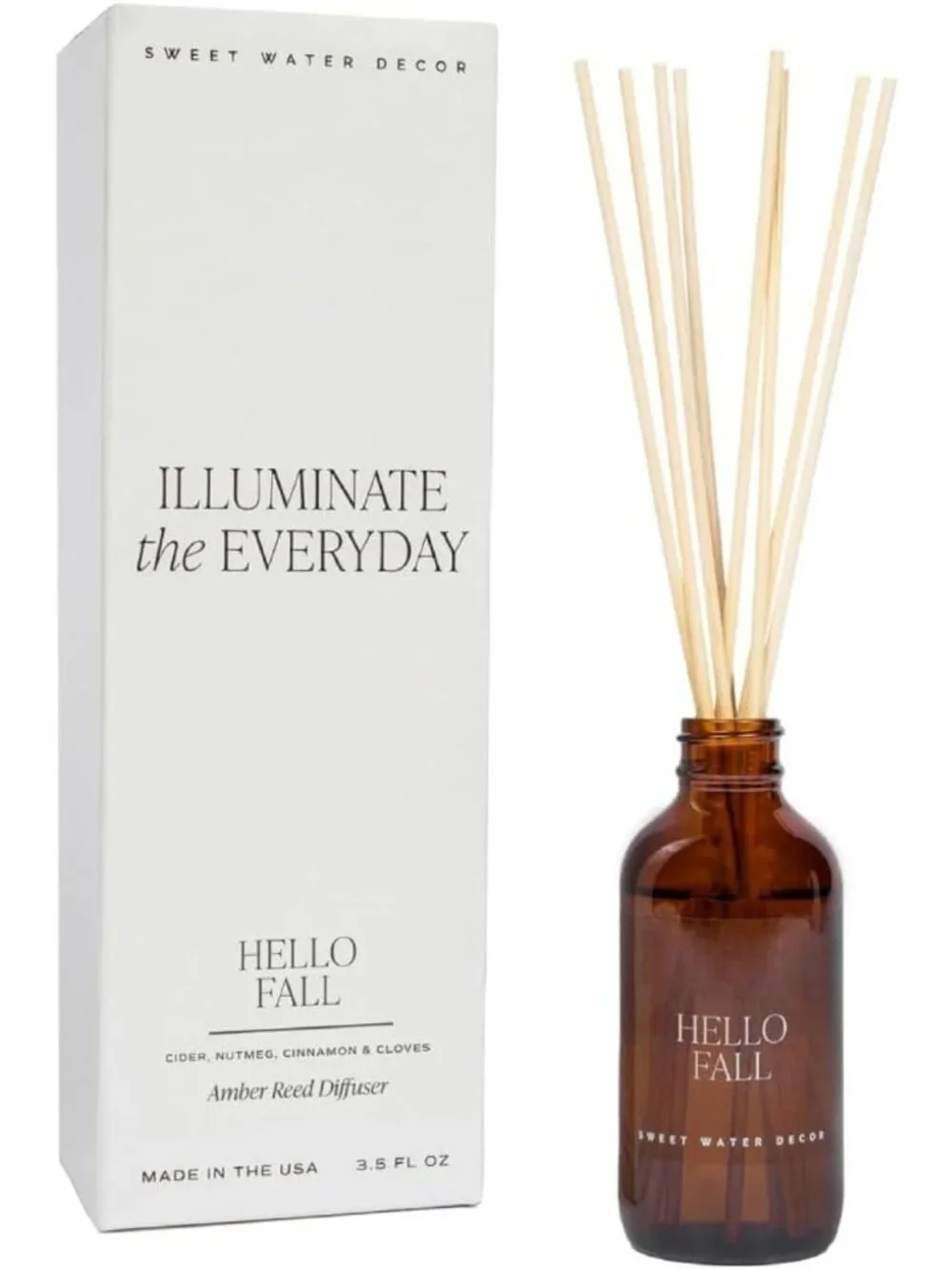 Fall Scented Reed Diffuser Set - Hot Cider, Cinnamon, Cloves & Apple - Long
